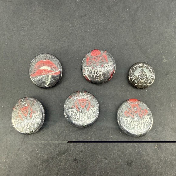 Other - Vintage Horror Pinback Button Lot GetFearWear.com Goth Punk Halloween Pins